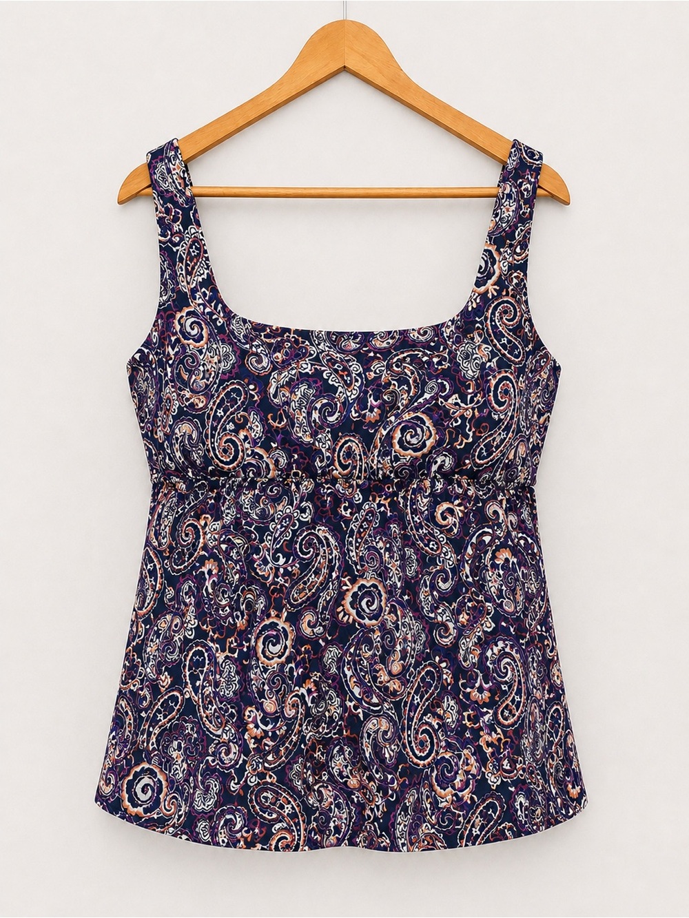 Lands' End Womens Square Neck Underwire Tankini Size 20W DD